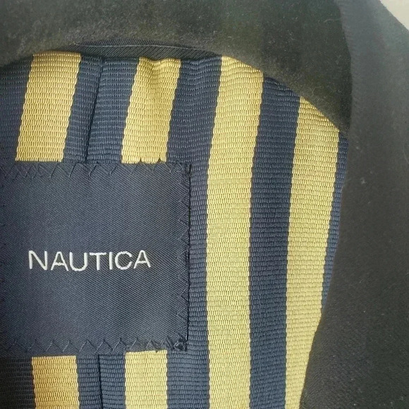 Nautica oversized navy blue gold button nautical - Picture 3 of 11